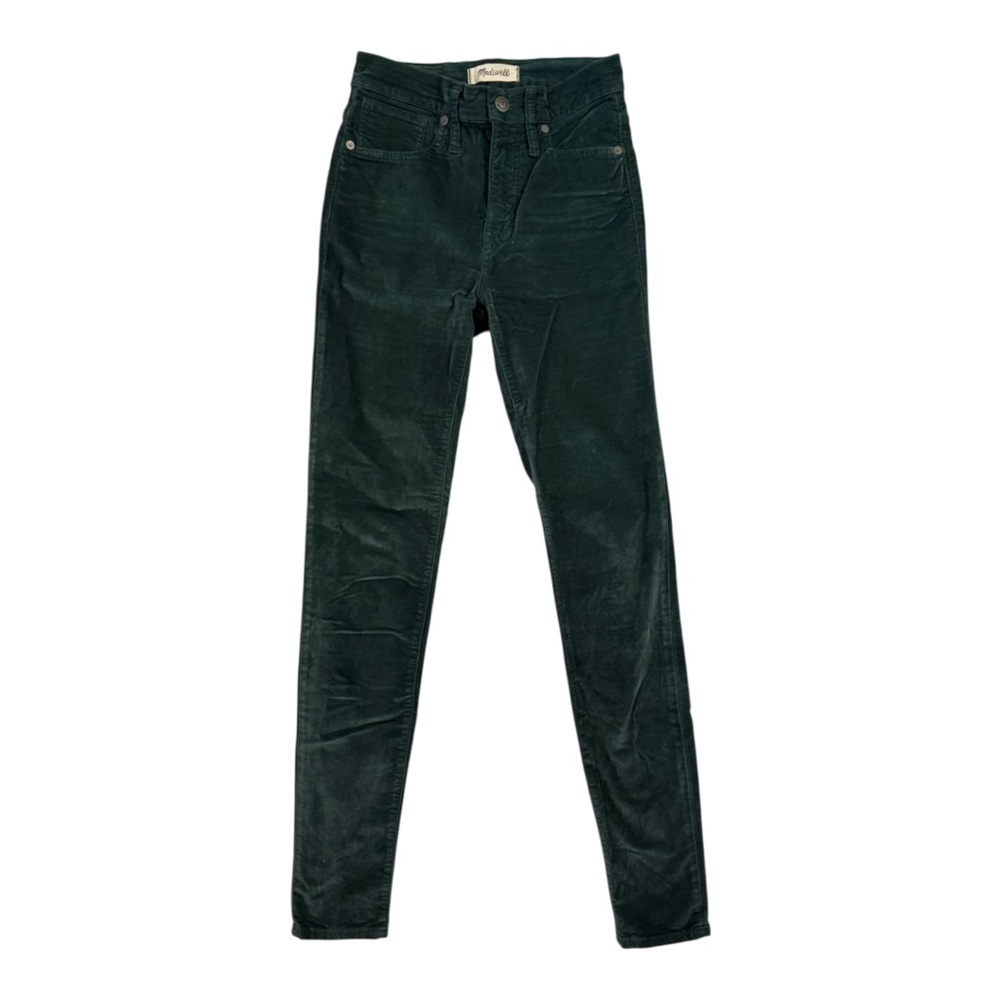 Madewell Green Velvet Jeans high rise 25 TALL Slim Fit